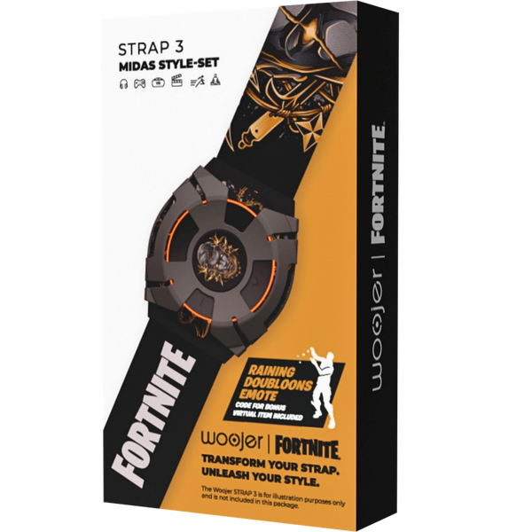 Woojer Fortnite STRAP 3 Ring-, Rüstungs- & Gürtel-Stilset - Midas Edition.