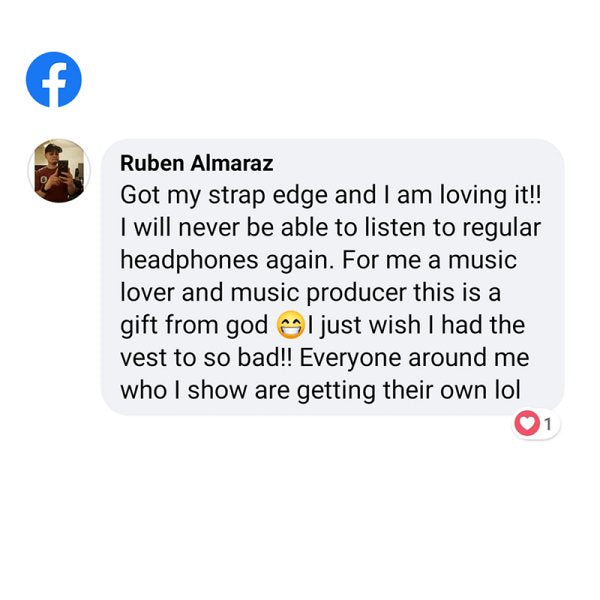 Customer post about Woojer shared on Facebook