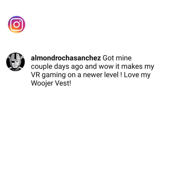 Customer post about the Woojer Vest shared on Instagram