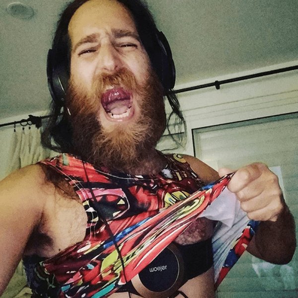 Customer showing the Woojer Vest under a shirt