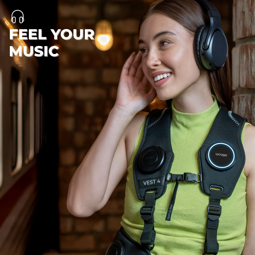 Woojer Vest 4 haptic gaming vest — angle view