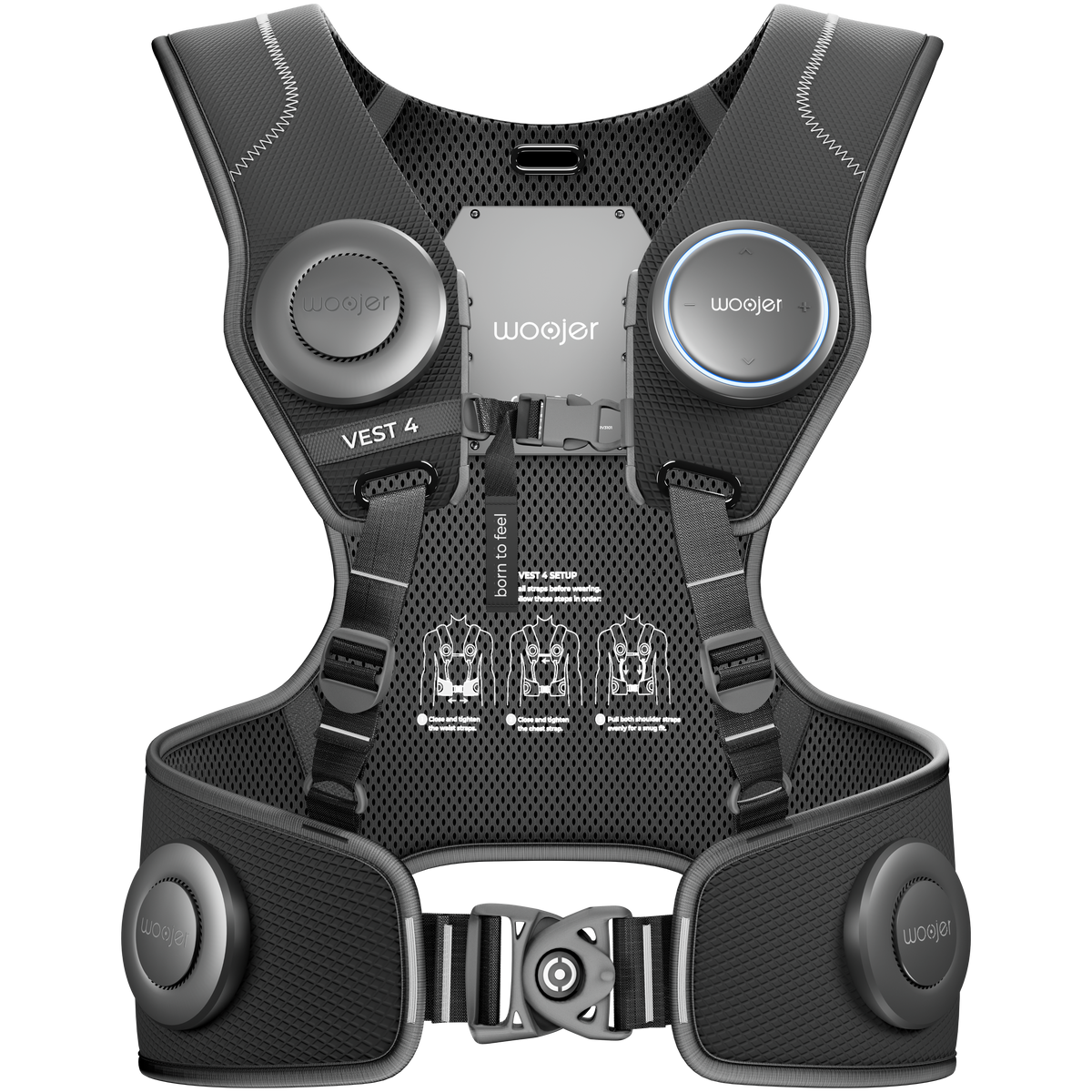 Woojer Vest 4 haptic gaming vest — front view