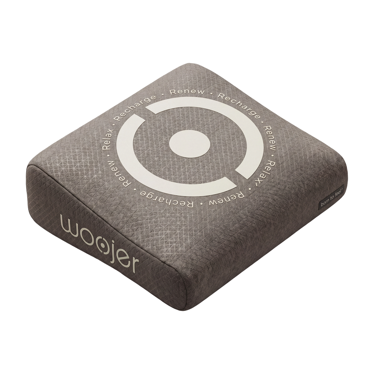 Woojer MAT Pillow Pro for MAT Plus and MAT Pro, quilted cover with the Relax Recharge Renew ring