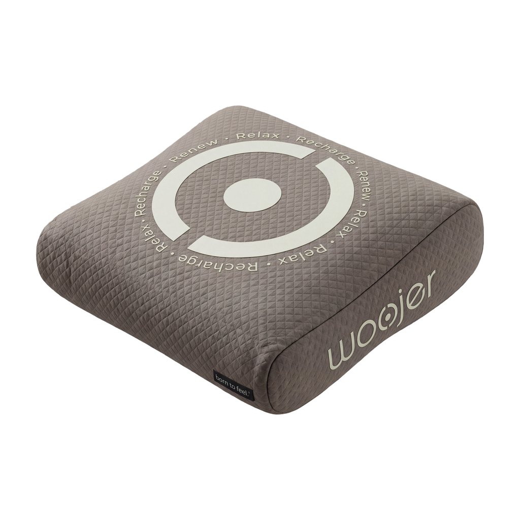 Woojer MAT Pillow Pro for MAT Plus and MAT Pro, side view with embroidered Woojer logo