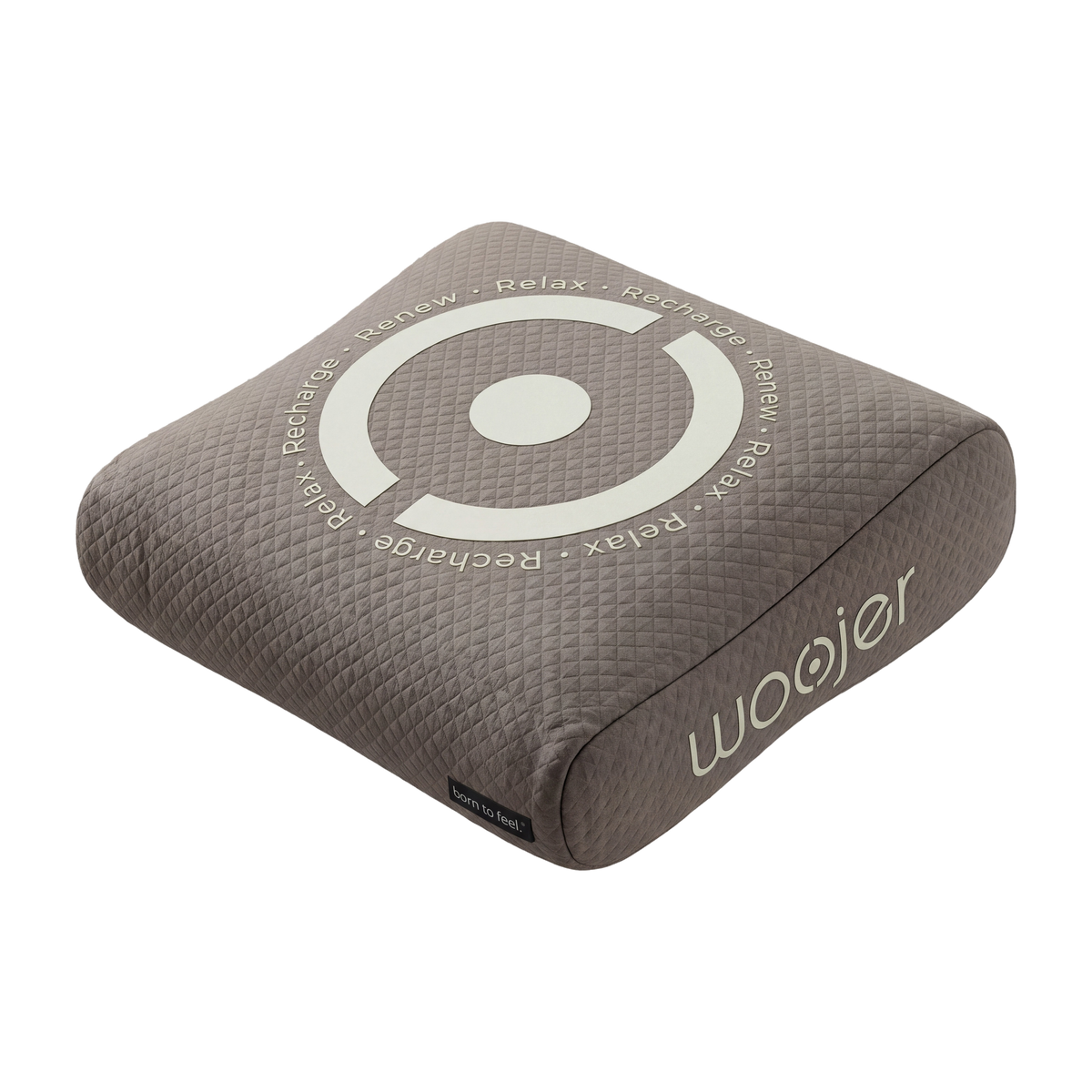 Woojer MAT Pillow Pro for MAT Plus and MAT Pro, side view with embroidered Woojer logo